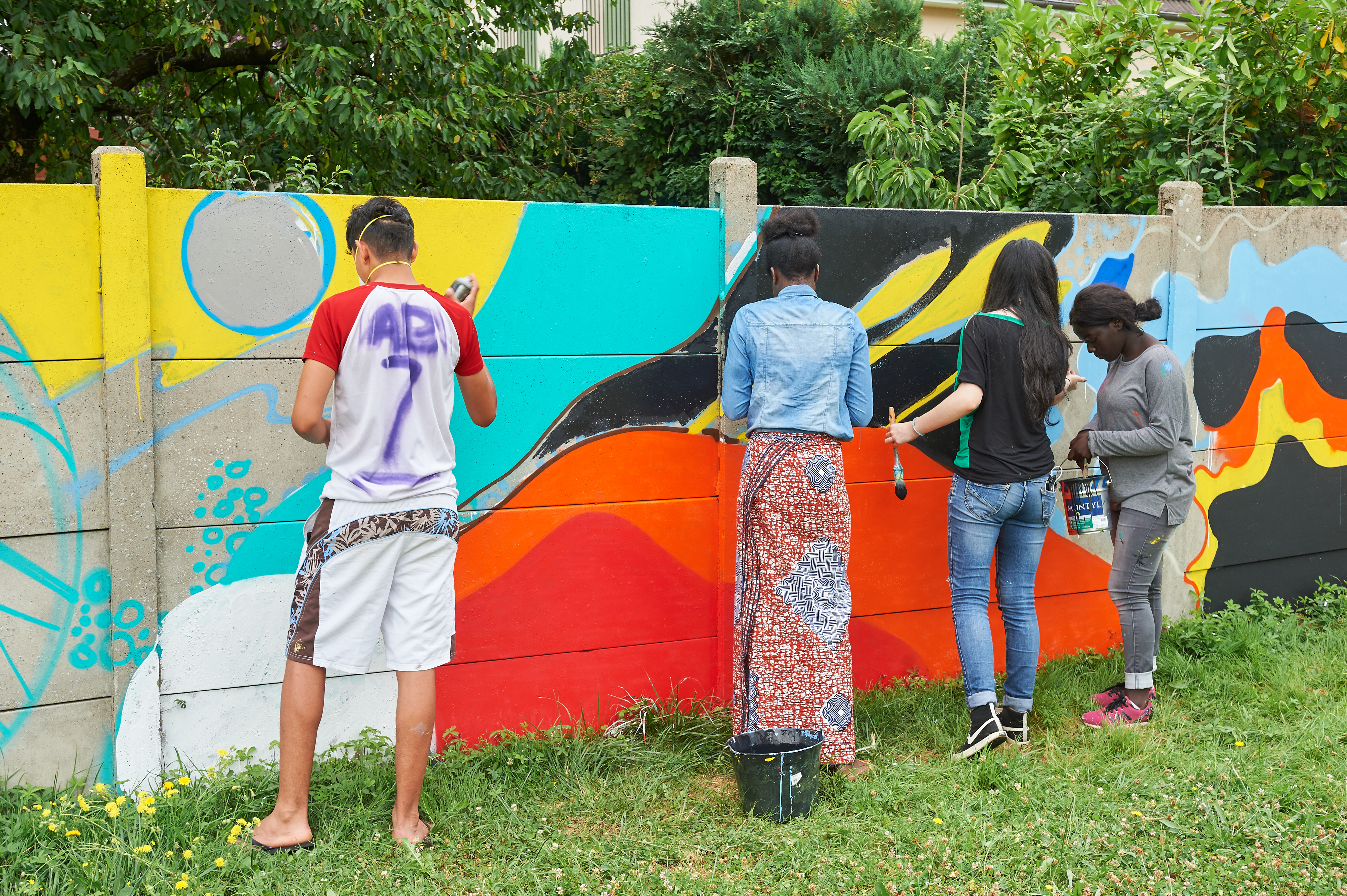 © Ville de Nevers Réalisation d'une fresque murale au centre social du Banlay