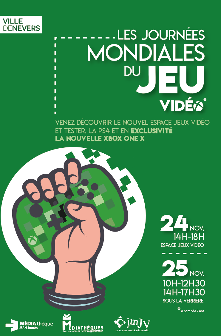 ... les 24 & 25 novembre ! Venez découvrir le nouvel espace jeux vidéo à la médiathèque Jean-Jaurès...