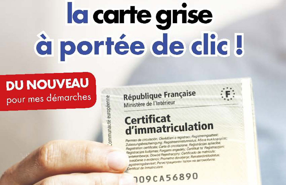 Depuis 2017, la demande de carte grise peut se faire en ligne.