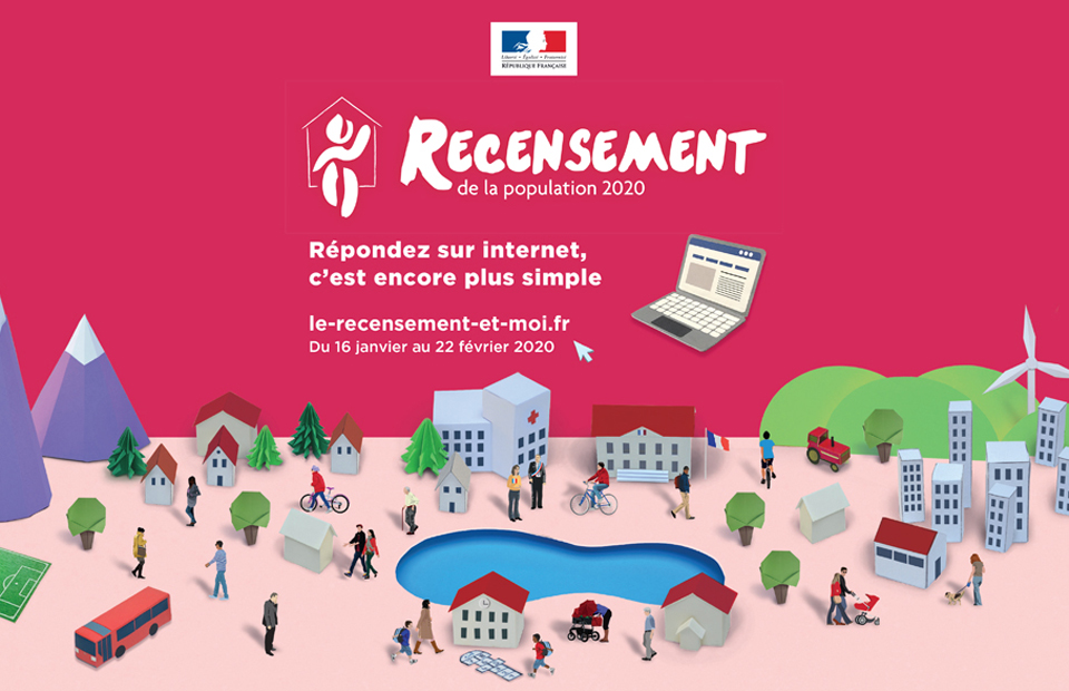 La campagne du recensement de la population 2020 se déroulera du jeudi 16 janvier au samedi 23 février 2020.