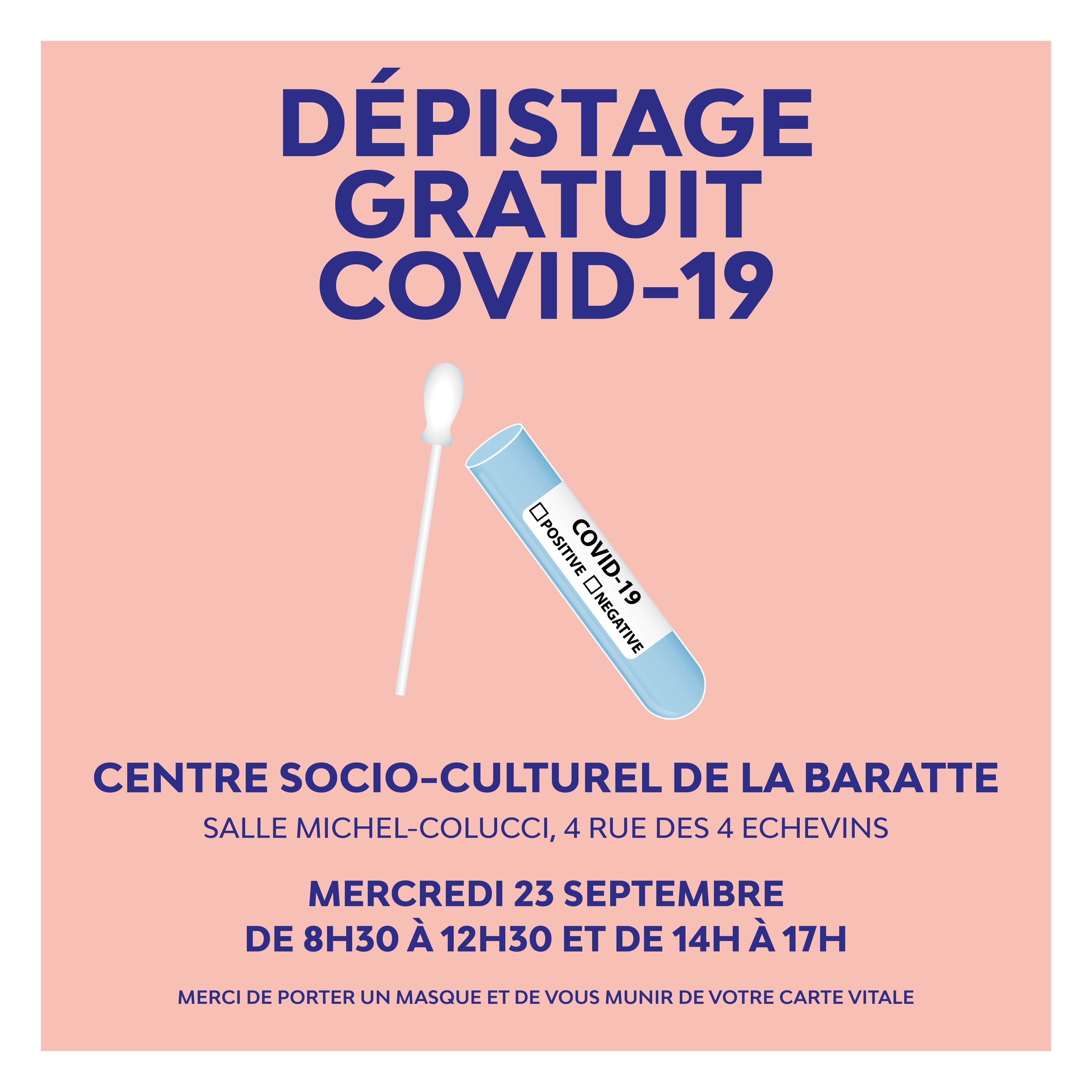 © Ville de Nevers L'opération de dépistage se tiendra mercredi 23 septembre toute la journée, salle Michel-Colucci du centre socio-culturel de la Baratte.