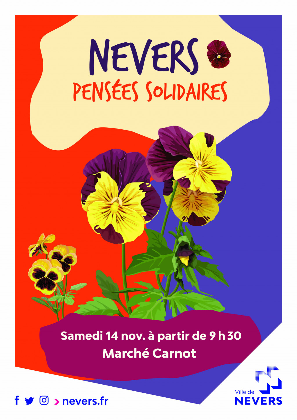 © Ville de Nevers Opération "pensées solidaires", le samedi 14 novembre à partir de 9 h 30 au marché Carnot.