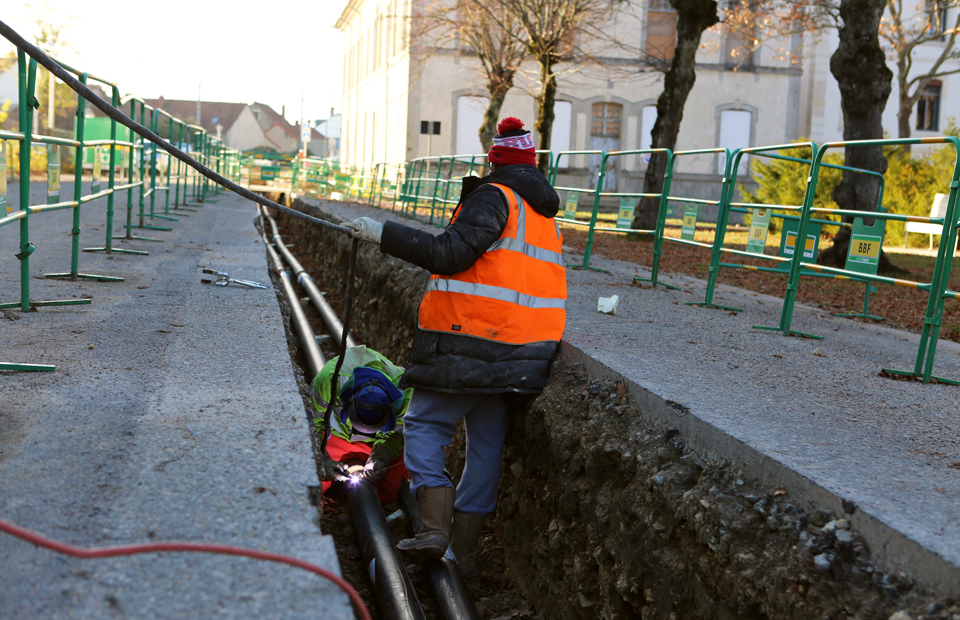 © Blandine Bertrand Travaux d'extension du réseau de chaleur urbain en 2018, au niveau de l'Inkub.