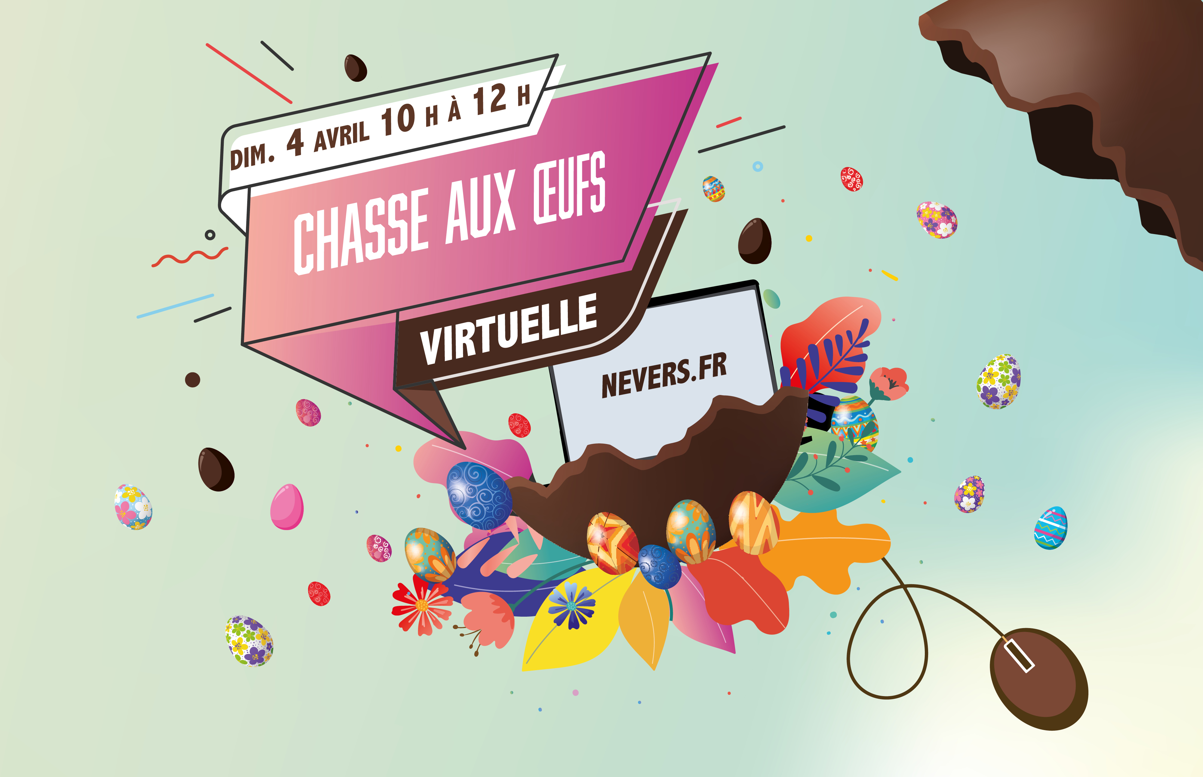 © Ville de Nevers Rendez-vous dimanche 4 avril sur notre site, dès 10 h, pour participer à la chasse aux œufs de Pâques virtuelle !