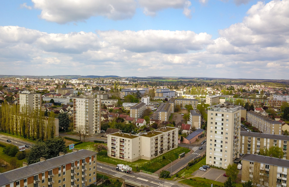 Vue aérienne du Banlay en 2020.