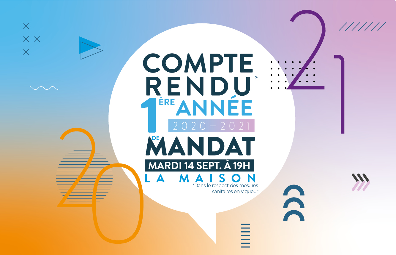 Rendez-vous mardi 14 septembre à 19 h pour le compte-rendu de la 1re année de mandat, à La Maison, 2 boulevard Pierre-de-Coubertin.