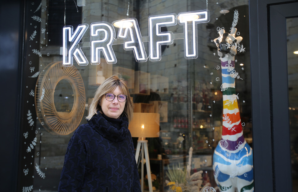 Claudie Farré, nouvelle venue dans la rue des Ardilliers avec sa boutique de décoration "Kraft".