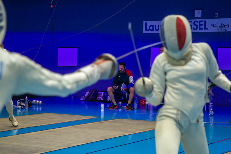 © Ville de Nevers En garde, prêtes... Allez ! Entrainement de l'Equipe de France féminine d'épée au Cercle Nevers Escrime.
