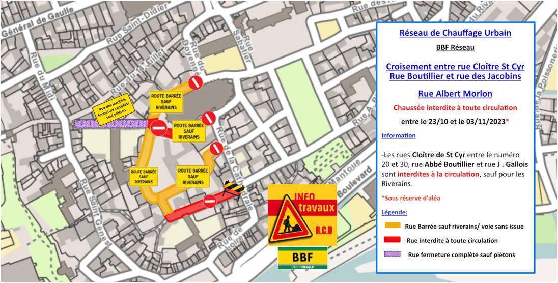 © Ville de Nevers Travaux du réseau de chaleur urbain dans le cœur de ville historique de Nevers : démarrage de la phase 2