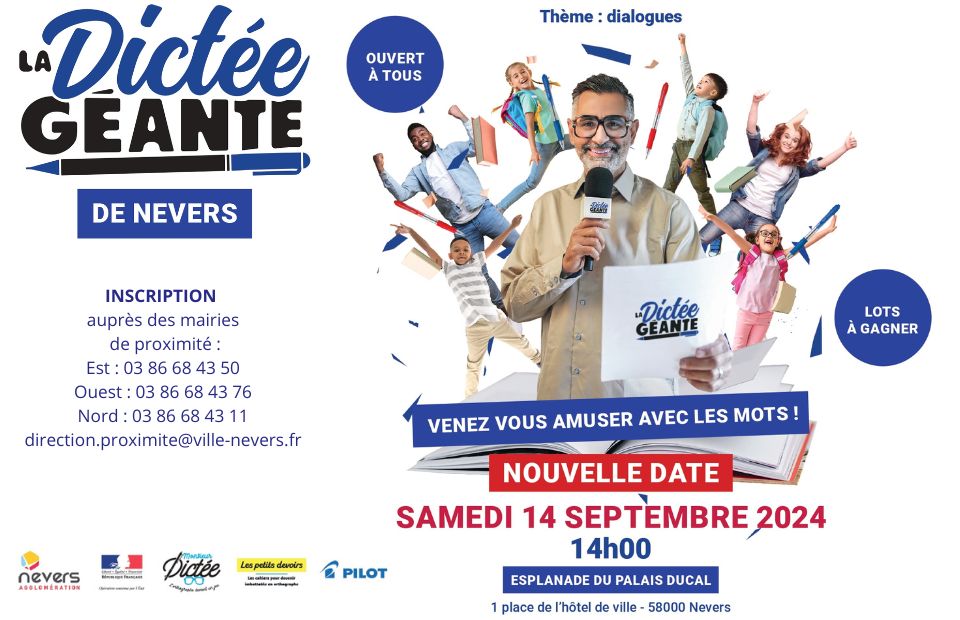 © Ville de Nevers La Dictée Géante : nouvelle date, samedi 14 septembre