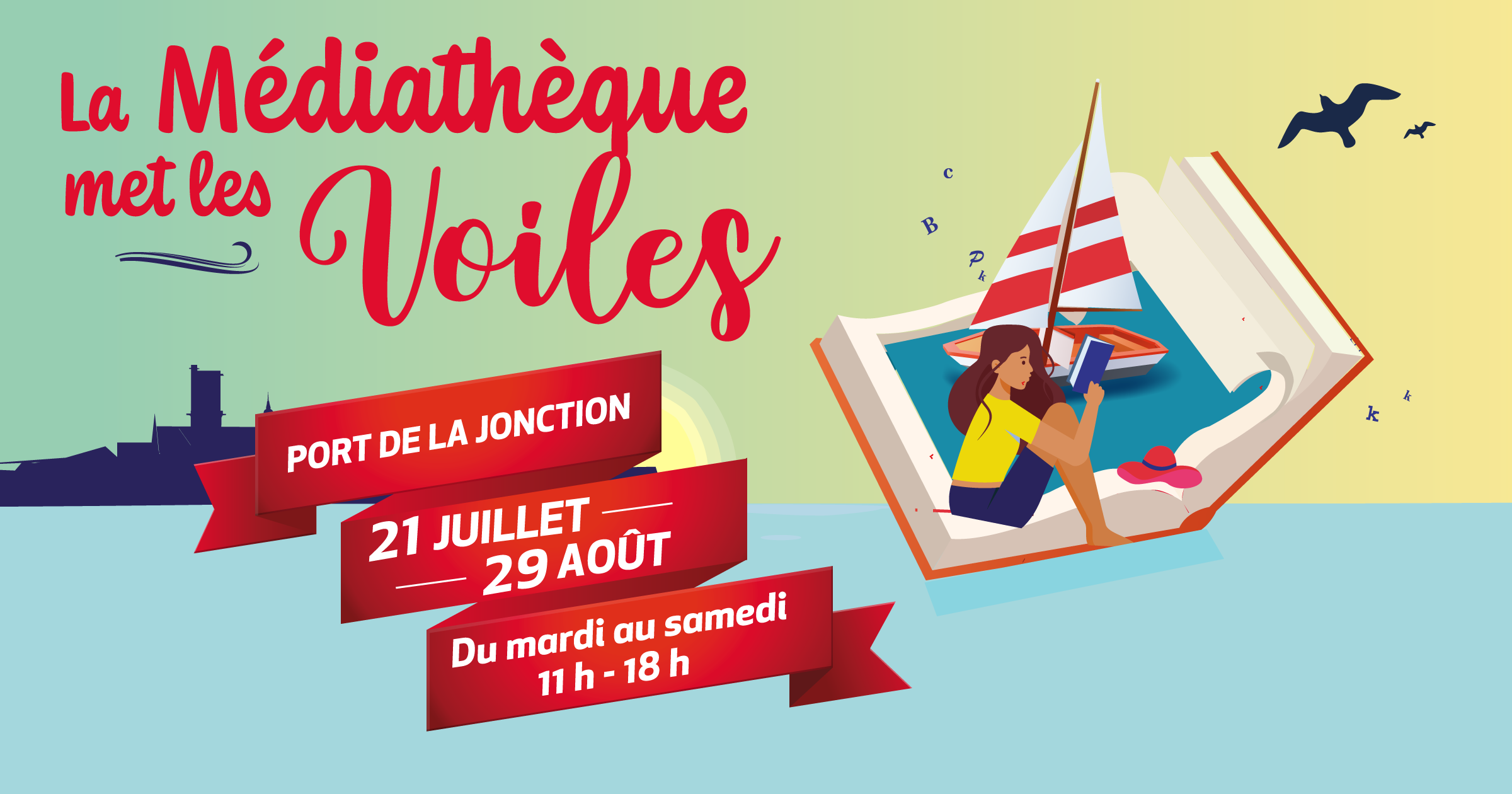 La médiathèque Jean-Jaurès fait escale au Port de la Jonction, du 21 juillet au 29 août