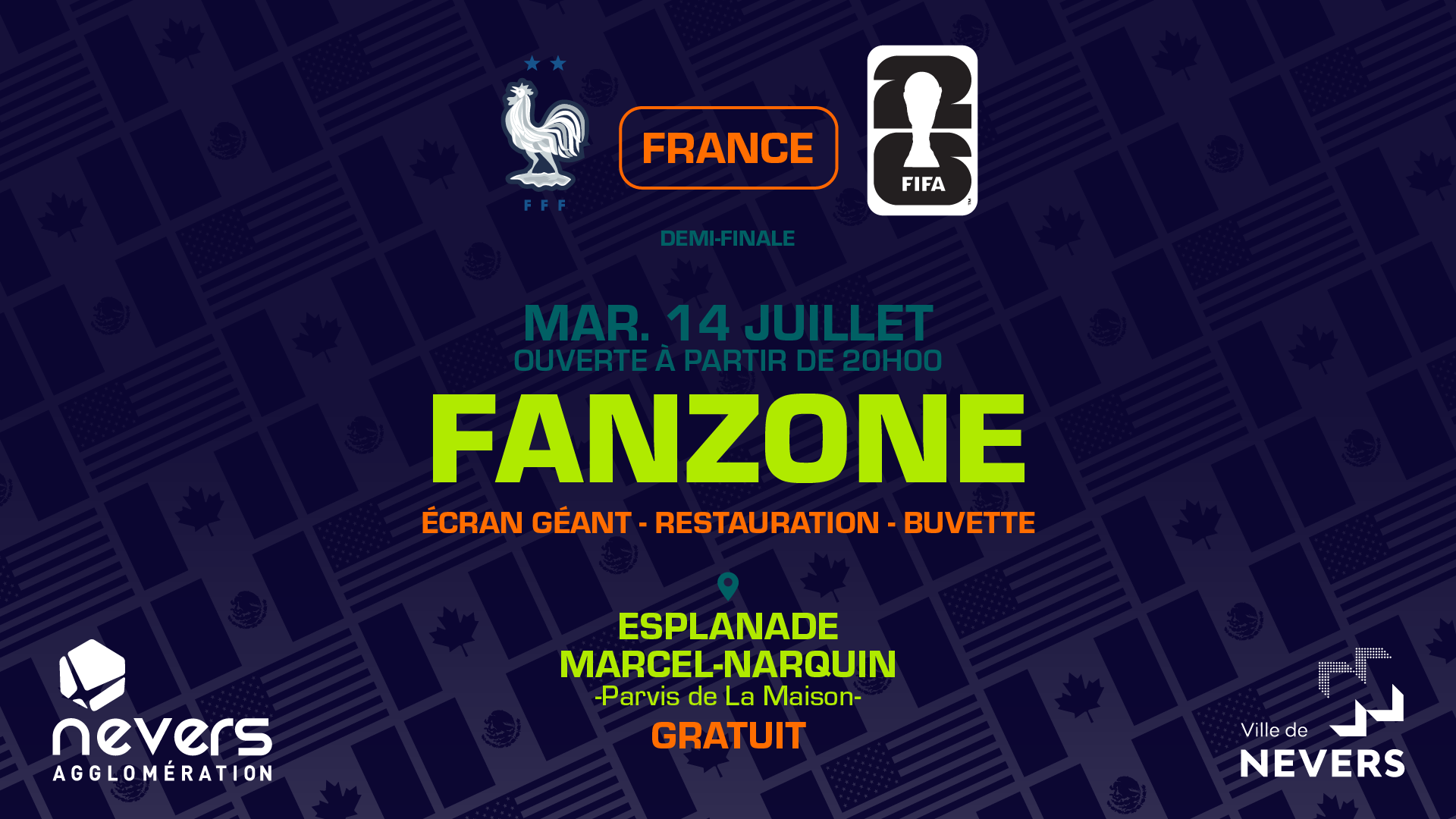Partageons les émotions sur la fan zone pour la demi-finale des Bleus