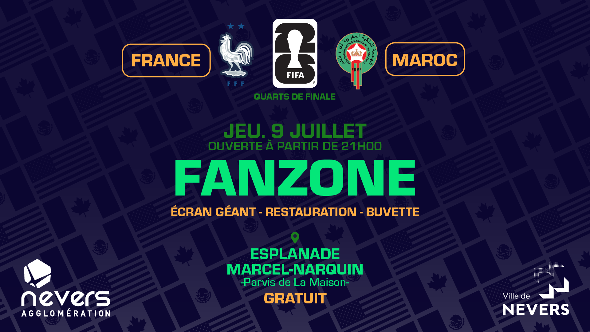 France - Maroc : un match à suivre sur écran géant !