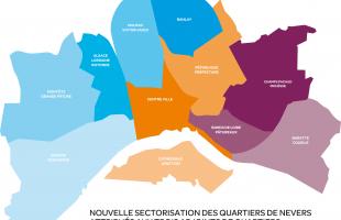 Carte des quartiers de Nevers