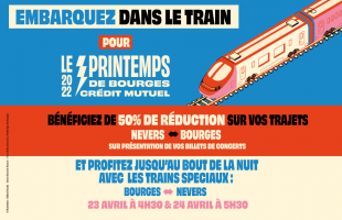Embarquez dans les trains spéciaux Printemps de Bourges et profitez des tarifs réduits sur présentation d'un billet de concert ! 