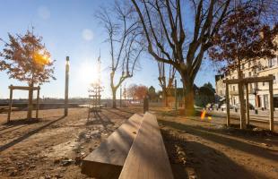 La place Mossé se dessine progressivement (décembre 2022).