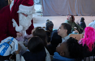 Le père Noël en visite à Nevers