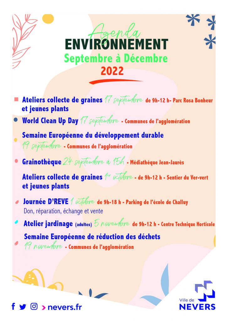 Agenda environnement 2022 - Ville de Nevers