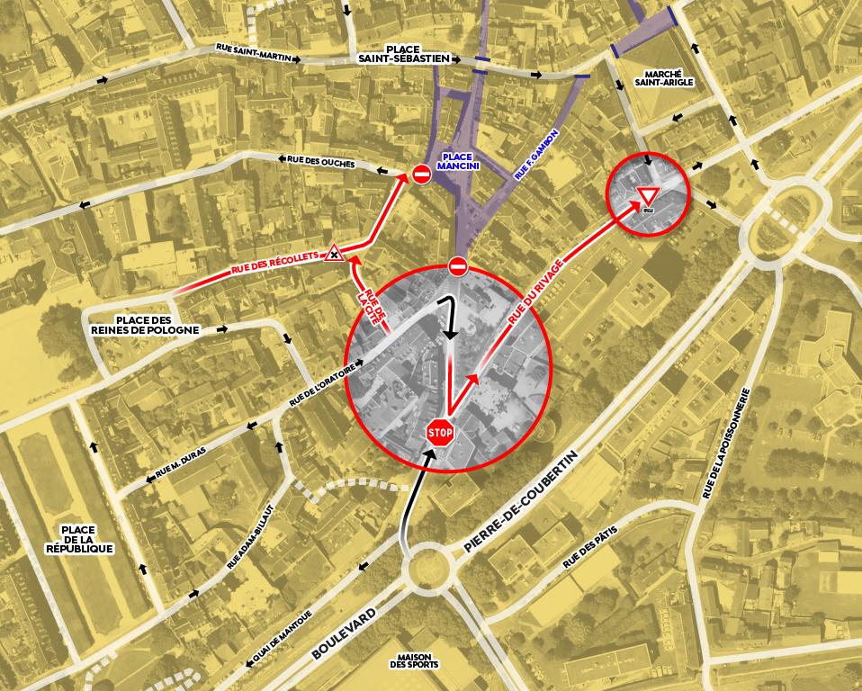 Plan de circulation dans le secteur de la place Mancini