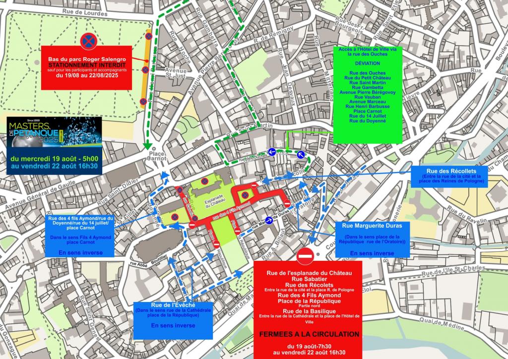 Carte de circulation pendant les Masters de pétanque